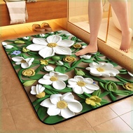 3D Anti Slip Diatom Mat Oil Painting Flower Mat Bathroom Mat Toilet Mat Entry Door Mat Bathrooms Kit