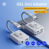 PLEXTONE GS1 2in1/3in1 Type C to 3.5mm Audio Adapter for 3.5mm/Type-C Headphone PD 60W Charge Adapte