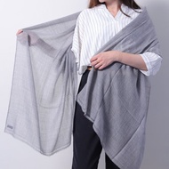 Cashmere羊絨圍巾/披肩 無染原色 灰色系 戒指絨