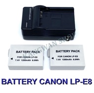 LP-E8 \ LPE8 แบตเตอรี่ \ แท่นชาร์จ \ แบตเตอรี่พร้อมแท่นชาร์จสำหรับกล้องแคนนอน Battery \ Charger \ Battery and Charger For Canon EOS 550D,600D,650D,700D,Rebel T2i,T3i,T4i,T5i,Kiss X4,X5,X6i,X7i BY JAVA STORE