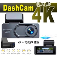 Dashcam Kereta 2 Camera 1080P FHD Front Interior Rear Dash Cam 24H Parking Mode 4K Dash cam