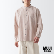 มูจิ เสื้อเชิ้ตผ้าออกซฟอร์ดฟอกปกตั้ง ผู้ชาย - MUJI Washed Oxford Stand Collar Shirt