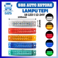 GBS ESTORE 18LED AUTO SIDE LAMP MARKER INDICATOR LIGHT TAIL LIGHT LORRY 12V 24V LAMPU TEPI LORI 12V 