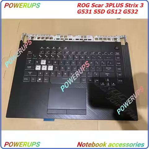 Laptop Upper/Palmrest Cover/Case/Shell US RGB Backlit Keyboard For ASUS ROG Scar 3Plus Strix 3 G531 