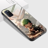 เคสโทรศัพท์สำหรับ OPPO A83 A91 A92 A9 2020 Oppoa92020 Oppoa92 Oppoa91 Oppoa83เคส Zoro Luffy การ์ตูนฝาครอบกระจกเทมเปอร์