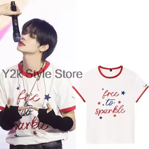 TXT YEONJUN Cartoon T Shirt Kpop Fashion Concert Fans Clothes 100%cotton T-shirt o-neck Men Women Su