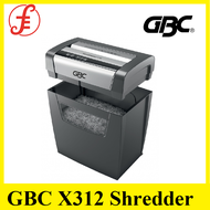 GBC X312 Shredder. Maximum 12-13 sheets of paper per pass. 23 litre bin holds up to 200 sheets. Easy