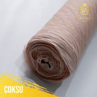 Kain Tile Tulle Polkadot / Tile DOT Tile Bintik Warna DENIM GOLD Putih Bahan Gamis Gaun Halus Jatuh