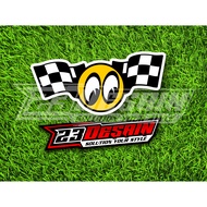 MOON EYE STICKER START FLAG RACING FLAG MOONEYE STICKER