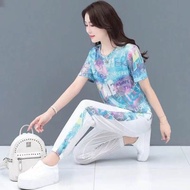 Imitation Ice Silk Sports Suit Female Mother Wear Age-Reducing Leisure Sports Fashion Slimmer Look T