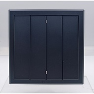 SIMON E3 BLACK DOFF MATT BLACK HOTEL QUARTET SWITCH 4 GANG 2 WAY SWITCH