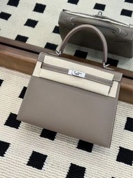 Hermes🌟Kelly 25 大象灰银 epsom皮 stamp B