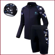 8Yrs-15Yrs Teen short Canada Teenagers Quick Dry Front Zip Long Sleeve Kids Boy Swimming Suits Baju 