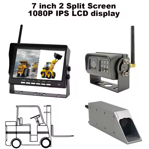 Wireless Forklift Camera 7'' Wireless Monitor System Waterproof IP69 720P Camera Forklift Camera Saf