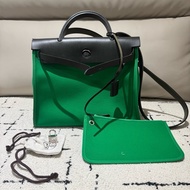 Hermes 愛馬仕herbag31 竹子綠拼黑 D刻