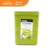 HIJAU SCANDIA Kitchen Compost Bin S/2 3L & 5 (Ks1644) - Minimalist Home Durable Plastic Trash Can Ea