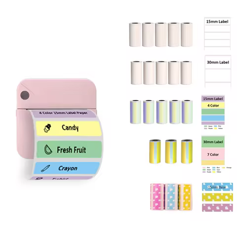 Portable Mini printer Small Photo Printer With 5Rolls Paper Sticker Printer Machine Study Printer Fo