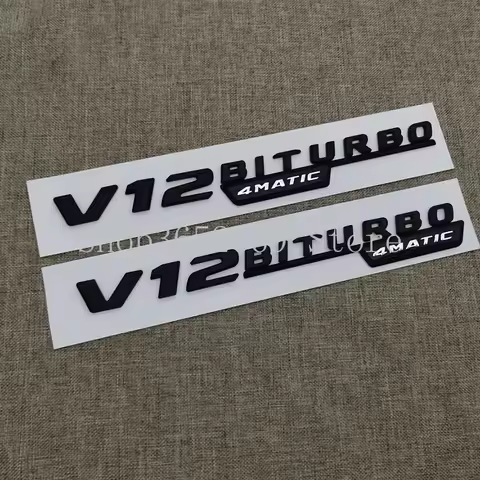 V12 BITURBO_4matic ABS Letter Emblem Car Styling Refitting Fender Nameplate Logo Sticker for 2017 Bl