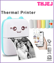 THJEJ Portable Thermal Printer MINI CAT Print Photo Pocket Thermal Label Printer 58mm Printing Wireless Bluetooth Android IOS Printers ABTTE