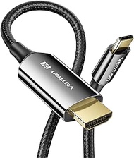 VENTION USB C to HDMI Cable 8K@60Hz, USB Type C to HDMI 2.1 Cable 6ft, Thunderbolt 4/3 Compatible with MacBook Pro 2021/2020, MacBook Air, iPad Pro 2021, Surface Book 2, Galaxy S23 and More