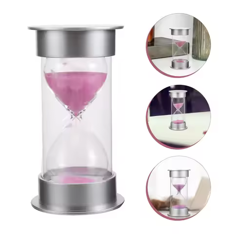 20 Minute Sand Hourglass Timer Plastic Modern Round Visual Timer Accurate Portable Timekeeping Tool 