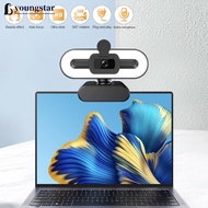 YOUNGSTAR Full HD 1080P 2K 4K Webcam PC Laptop Auto Focus Webcam Live Streaming Flexible with Microp