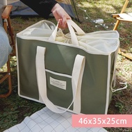 韓國 Conitale - 大容量防潑水束口購物袋/野餐袋/旅行袋-軍綠 (46X35X25cm)