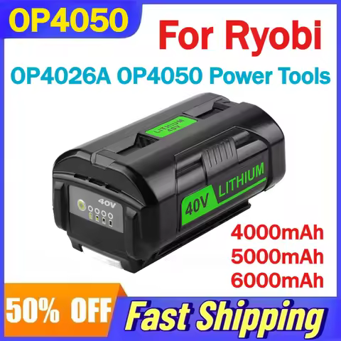 40V 4000/5000/6000mAh OP4050 Rechargeable Lithium Battery Replace for Ryobi OP4026A OP4050 Power Too
