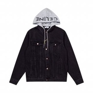 Celine • 塞琳 新款假兩件戴帽牛仔夾克外套，男女同款