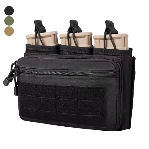 Molle Triple Magazine Pouch 5.56mm 7.62mm Mag Admin Pouch Rifle Magazine Bag Cartridge Holder Triple