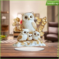 [LovoskibcMY] 2D Flat Owl Acrylic Sign Tabletop Decoration for Bedroom Living Room Cafe