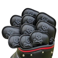 Lapisan PU 10 PCS Penutup Kepala Besi Kelab Golf Skulls Pelindung Putter Golf 4/5/6/7/8/9/P/S/A/X Pe