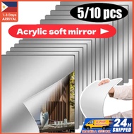 5/10pcs 30*30/20*20cm Acrylic Flexible Mirror Square Mirror Wall Stickers Non Glass Bathroom Mirror