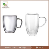 [Perfeclan2] Double Layer Glass Coffee Mug Espresso Cup for Latte Lemonade Smoothies
