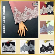 [ 50cm/ unit ] 21cm Boder lace manik/ boder lace sequin/ border/ border lace trimming/ border lace s