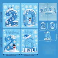 Santa Claus Christmas Window Stickers Glass Decal Static Cling Xmas Glass Decal PVC Static Stickers 