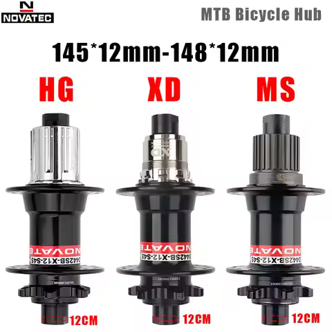 NOVATEC MTB Rear Hub HG XD MS Cube 72 Clicks Mountain Bicycle THRU Hubs 32 Holes 7 8 9 10 11 12 Spee