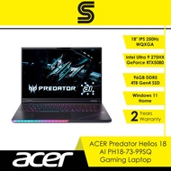 ACER Predator Helios 18 AI PH18-73-99SQ Gaming Laptop - 18" 250HZ/U9-275HX/96GB DDR5/4TB SSD/RTX5080
