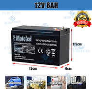 AKI-12V8AH-MOTOLED ASLI Aki Tangki Semprot 12V 8AH Aki Sprayer Aki Kering 12 Volt 8AH /aki sprayer