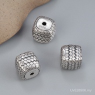 Accessories Handmade Materials Sterling Silver Square Beads Accessories Retro Beaded S925 Distressed