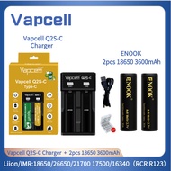 Original Vapcell Q2S-C Smart Battery Charger For Lithium Ion Cell 3.7v 18650 / 26650 / 21700 / 14500