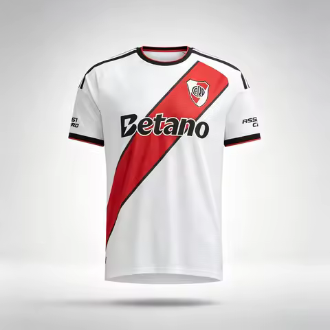 2026 New River Plate 3D Printed Football Jersey Men Summer Sports Oversize T-shirt Breathable Quick 