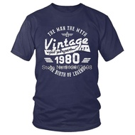 Man The The Myth 1980 T Shirt Men's Cotton T-shirts Novelty Tshirt Short Sleeve Legends Are Born In 