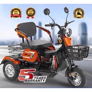 2026 New Ebike Adult Tricycle 3 Wheel 3 Seat Comfortable City Commuter Bicycle with Storage