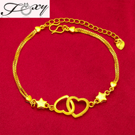 🔥Pure Real 18k Saudi Gold Bracelet Pawnable bangles for women Love Transfer Bead Gifts Lucky Bracelet Couple Bracelet Love Bracelet Give your girlfriend a birthday gift