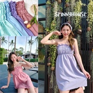 MesubShop Italian Silk Mini Dress Beautiful Shiny Fabric Very Korean Style. The Chest Is Wrinkled In