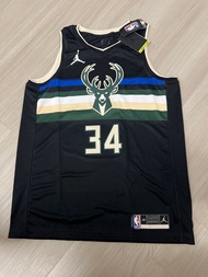 NBA Jordan Brand Swingman jersey Milwaukee Bucks Basketball antetokounmpo size 48 L 密爾沃基公鹿雄鹿隊籃球球衣波衫背
