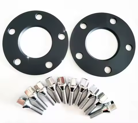 2x 5mm Modification Accessories 5X120 72.6 Wheel spacers With 14*1.25 Cone Bolts For BMW e91 525i 3s