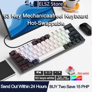 Za646 ZIFRIEND Hot Swappable RGB Backlit Nical 60% Wired Gaming Keyboard Blue Switch/Red Switch