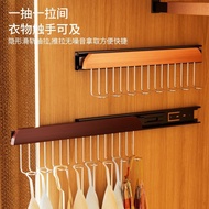 Perforation-Free Solid Wood 8 Hook Hanger Household Retractable Slide Rail Wardrobe Sling Underwear 